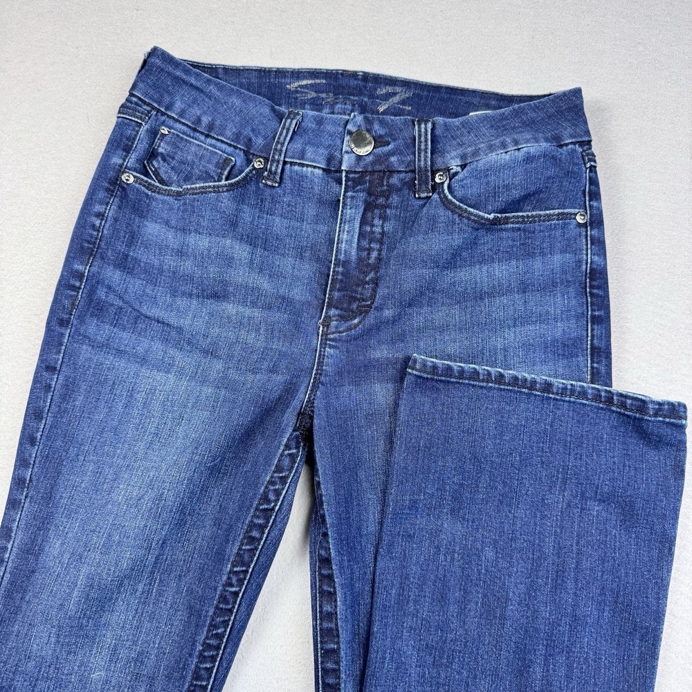 7 For All Mankind Tummyless High Rise Boot Cut Jeans Women 8 Dark Wash 5-Pocket